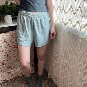 Bluish Green Weekday Sweat Shorts